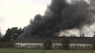 preview picture of video '15.10.2014 Heidgraben: Großfeuer einer Baumschulhalle'