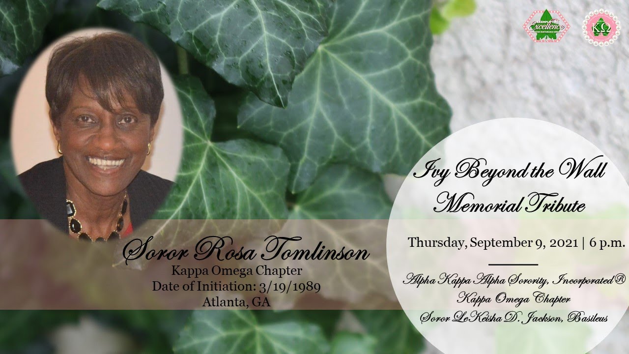 IBTW   Virtual Memorial Tribute 2021   Soror Rosa Tomlinson
