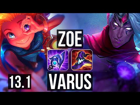 ZOE vs VARUS (MID) | 12/1/9, 1.8M mastery, Godlike | EUW Diamond | 13.1