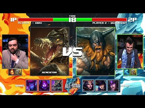 Ibai Renekton vs QuickShot Olaf - Caster vs Caster 1v1 Grudge Match! All-Stars 2016