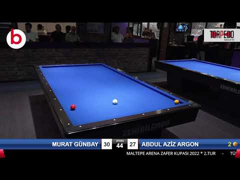 MURAT GÜNBAY & ABDUL AZİZ ARGON Bilardo Maçı - MALTEPE ARENA ZAFER KUPASI 2022-2.TUR