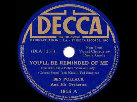 1938 Ben Pollack - You’ll Be Reminded Of Me (Paula Gayle, vocal)