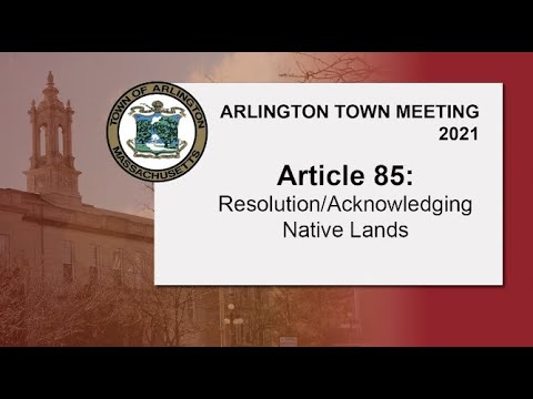 Article 85: Resolution/Acknowledging Native Lands