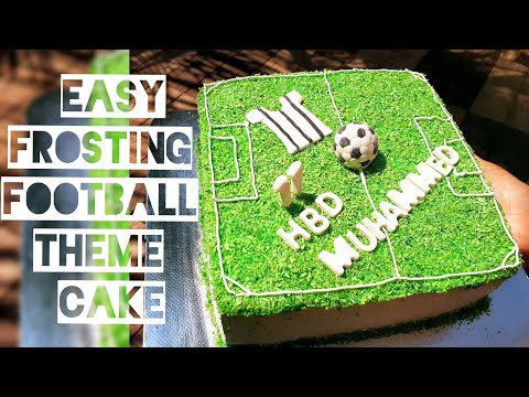 EASY FROSTING FOOTBALL THEME CAKE/ SOCCER THEME CAKE / VANCHO CAKE