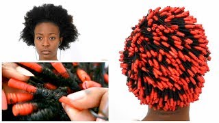 I Put 400 ROLLERS In My Natural Hair And Yes It Took FOREVER! Tiny Red Perm Rod Set