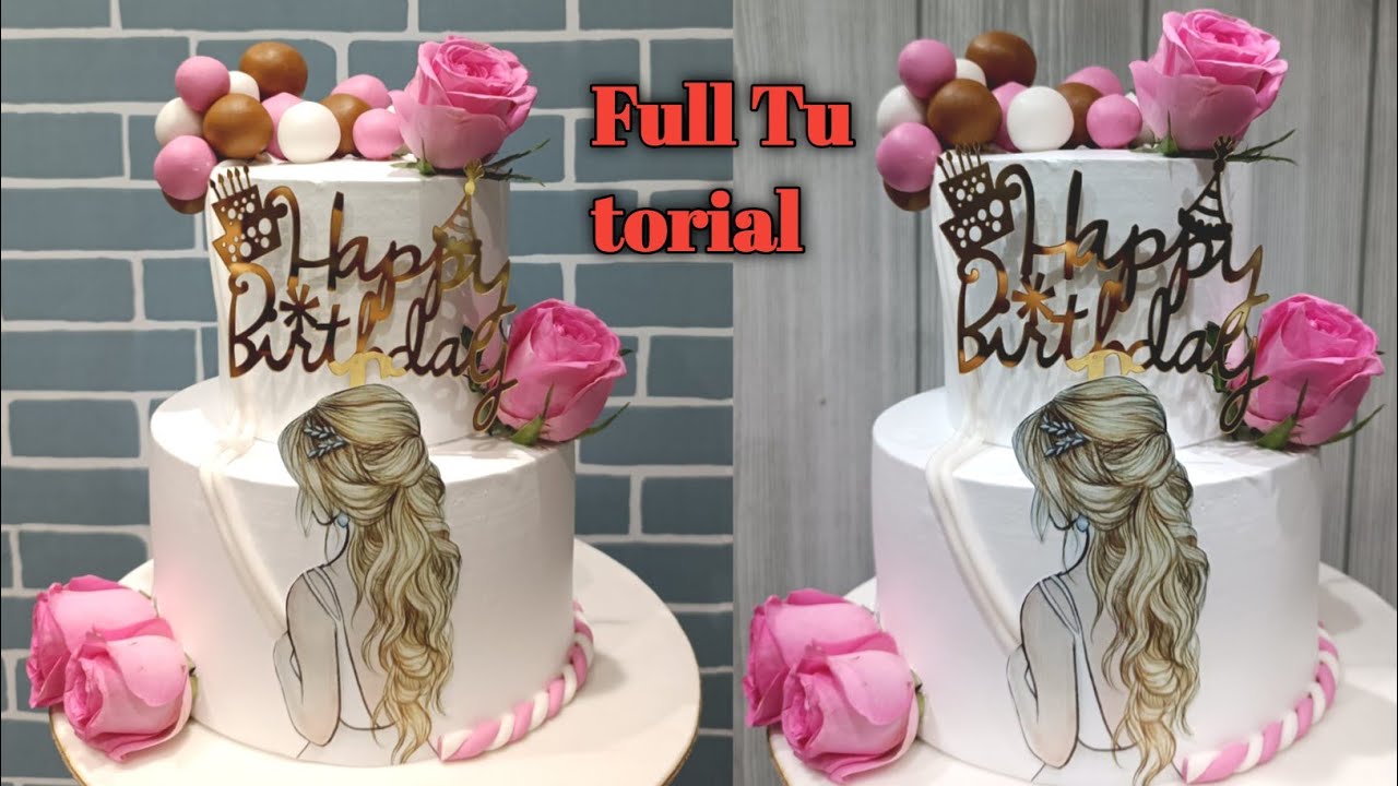 Happy 25th Birthday Cake | Beautiful Girl Cake Topper | Tutorial By Satyamcakes