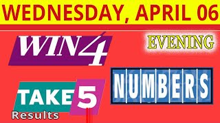TAKE5, WIN4, NUMBERS, EVENING Lottery drawing for April 6, 2022.