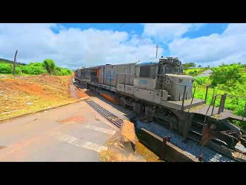 MÁQUINA ACELERANDO FORTE NOS TRILHOS NA TRAVESSIA DA CIDADE NOVA – FORMIGA MG