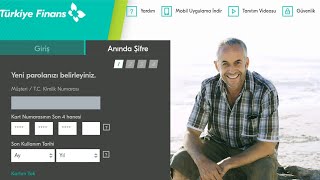 Türkiye Finans İnternet Şubesi Şifre Alma