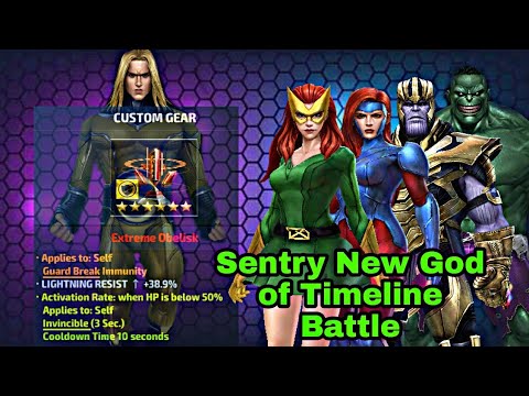 Sentry Auto Play Destroyed Timeline Battle With Obelisk - Marvel Future Fight