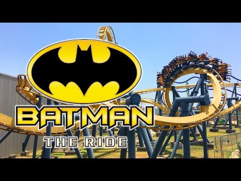 Off-ride footage of a Batman The Ride train