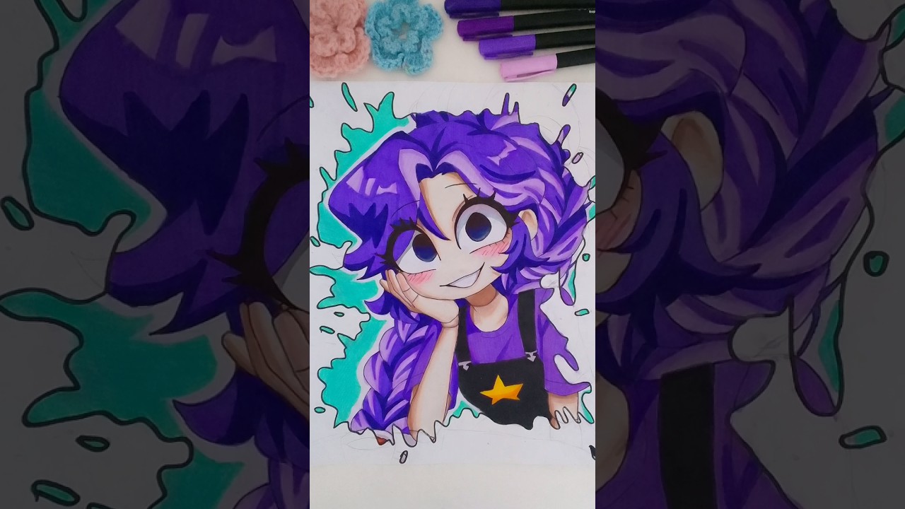 Drawing Lily Lovebraids 🧸💜 | Poppy Playtime 5 #art #lilylovebraids #poppyplaytimechapter5