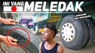 🔴KEHABISAN BAN DI TOL..MELEDAK 4 KALI..!! Sombong langsung minta muatan LUAR NEGRI