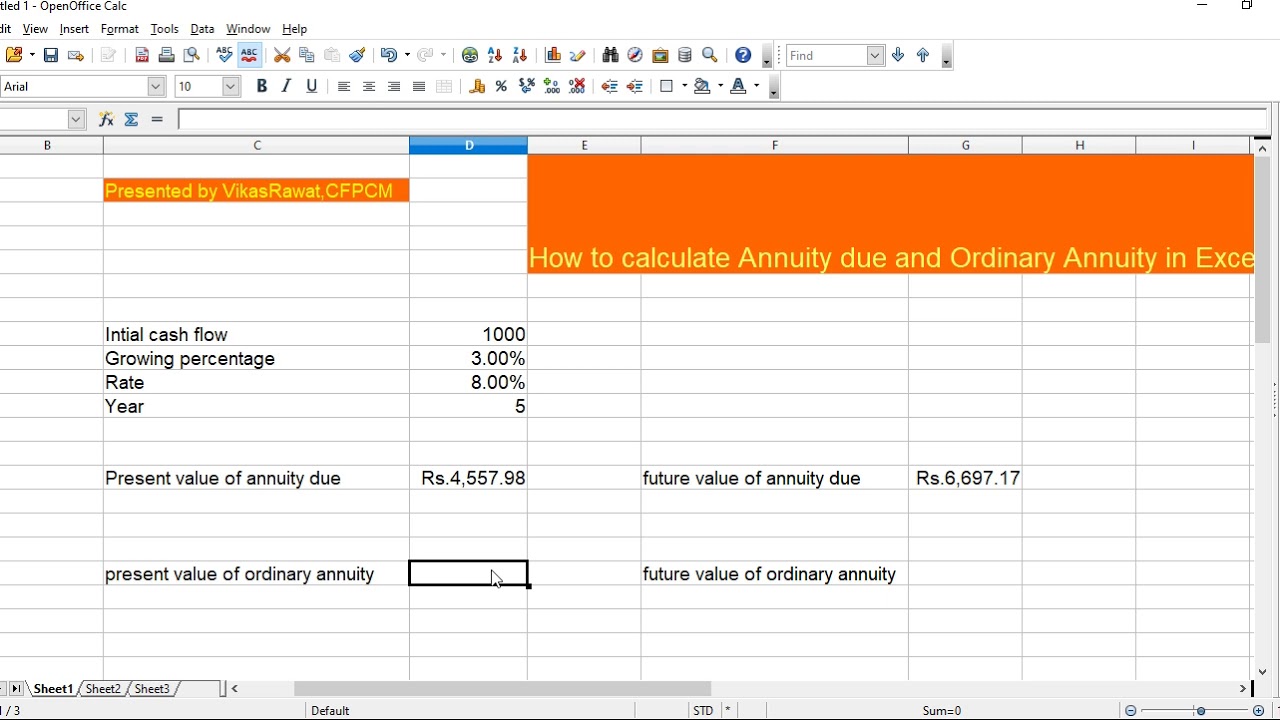 how to calculate annuity due and ordinary annuity in excel ?