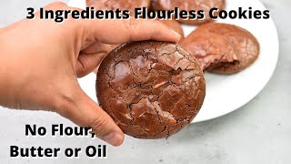 3 Ingredients Chocolate Cookies Without Flour Butter or Oil