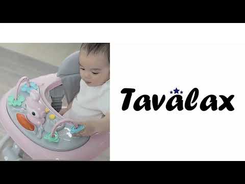 6in1 Ergonominė Vaikštynė kūdikiui su muzikiniu pultu, reguliuojamu aukščiu ir 360° tyliais ratukais Tavalax video