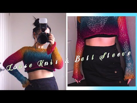 , title : 'Loose Knit Cropped Sweater Knitting Tutorial for Absolute Beginners'