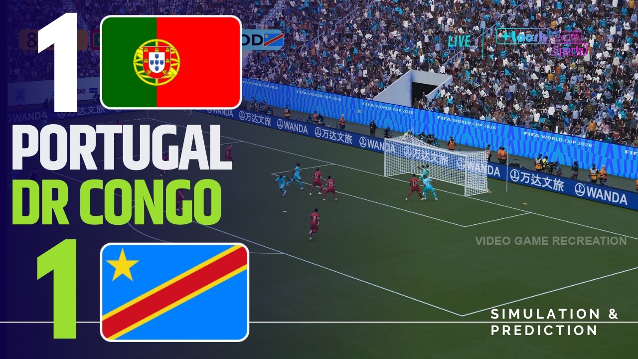 ⚽ Portugal 1-1 DR Congo Highlights | 2026 World Cup Video Game Simulation and Recreation