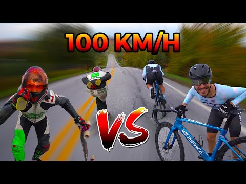 Cyclist VS Longboarder DOWNHILL : Who's Faster ?!
