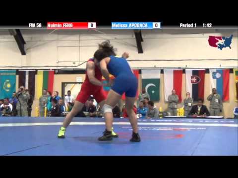 58 KG RR1 - Huimin Feng (CHN) vs Melissa Apodaca (USA)