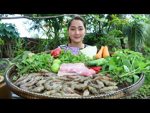 Yummy Shrimp Pork Salad Vegetable - Shrimp Pork Salad - Cooking With Sros Video