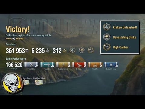 World of Warships, Fubuki, 362k credits, 167k dmg, 6k XP
