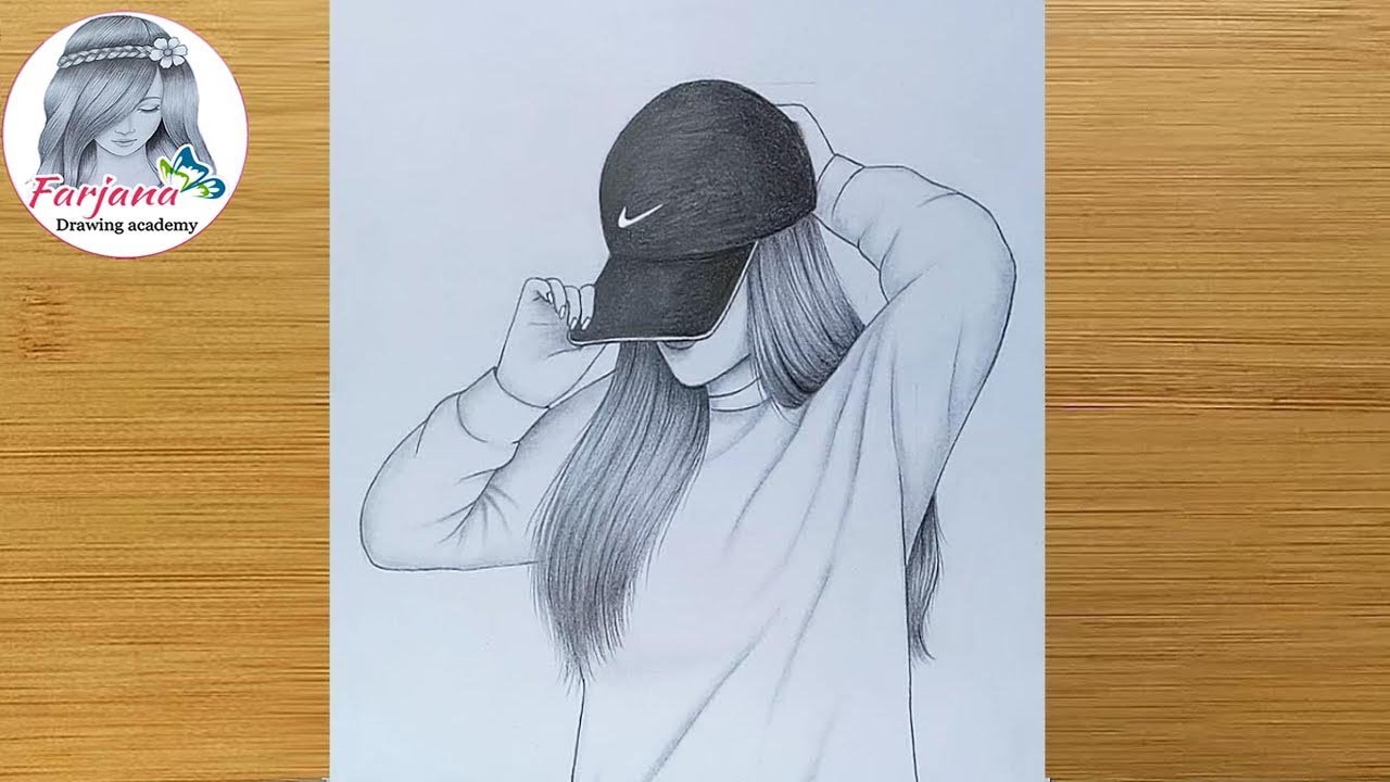 Drawing a hidden face pencil drawing