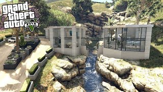 MY NEW $50,000,000 MANSION WITH PRIVATE WATER FALL (GTA 5 REAL LIFE PC MOD)