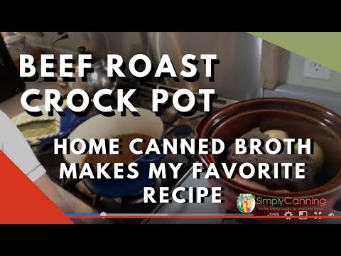 Beef Roast in the crock pot with home canned chicken...