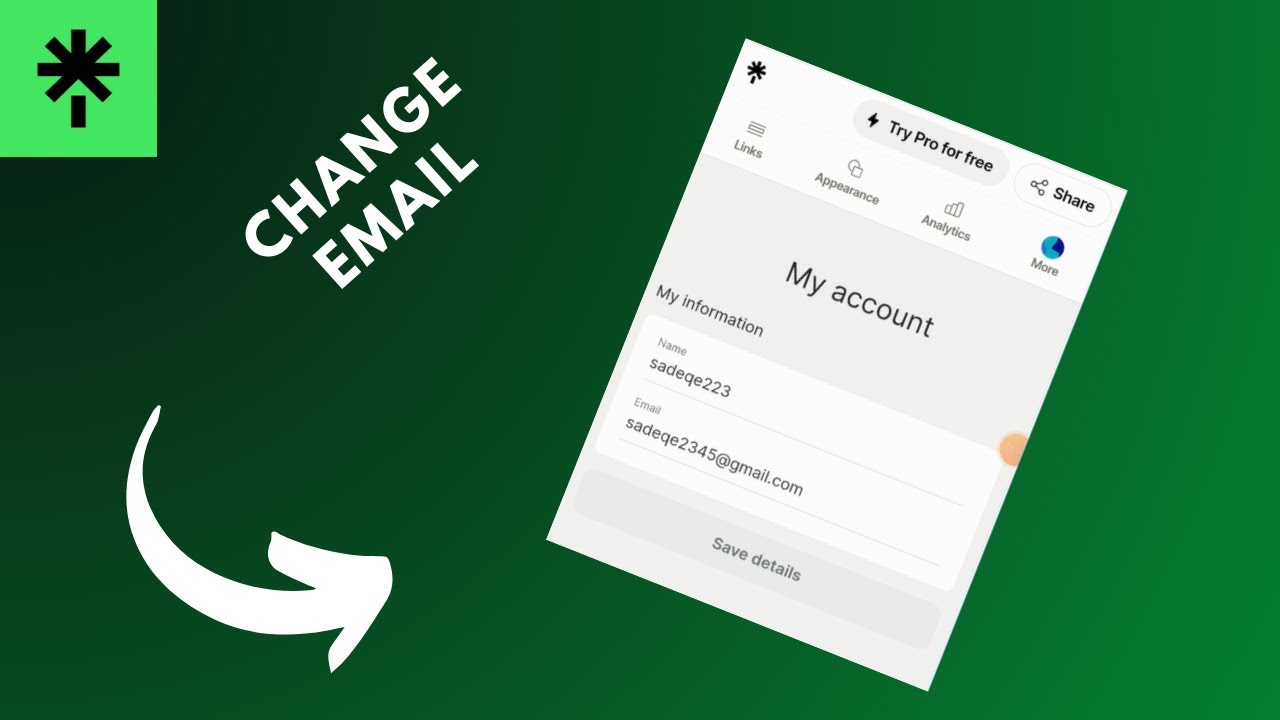 how to change linktree email