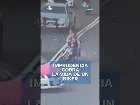 Taxista imprudente vs. biker en sentido contrario ¡Todo quedó grabado! #shorts
