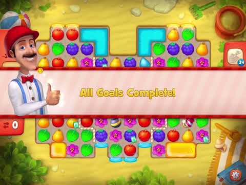 Gardenscapes Level 3097 With No Boosters - Hard Level - Rooftop Garden: Railing Plants