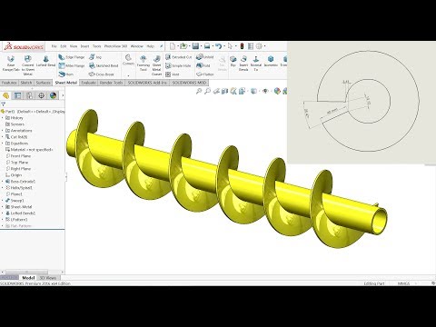 Calculate helical screw conveyor in flat form using solidwor...
