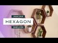 Making modern hexagon shelves on a budget using 1x4 lumber