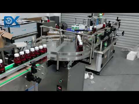 Automatic filling, capping and labeling production line, for syrus, painting, chemical liquid