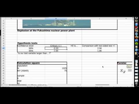 Basic statistics tutorial 45 Hypothesis testing (one-sided), sample and population mean (z)