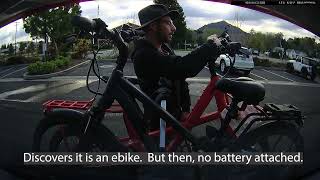 Bike Thief almost Got Our New eBike | Attempted Stealing of eBike in SLO (Rear Dashcam View)