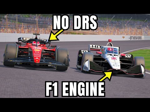 Indycar Penske With F1 ENGINE vs Ferrari F1 2023 SF-23 at Indianapolis INDY 500