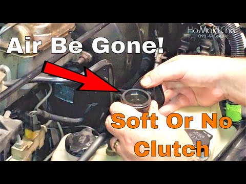 Part of a video titled How To Bleed A Hydraulic Clutch, Fix Soft Or No Clutch Pressure - YouTube