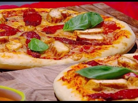 بيتزا الدجاج المشوي والفلفل المشوي -  ديما حجاوي