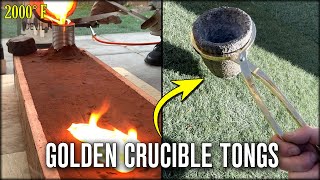 Casting GOLDEN Crucible Tongs - Melting Aluminum Bronze At Home