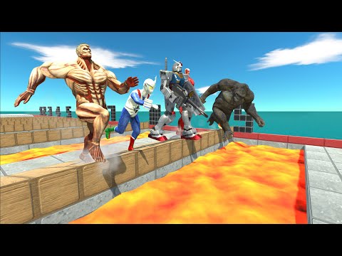 All Kaiju Monster Jump Over 9 Leve Lava - ARBS