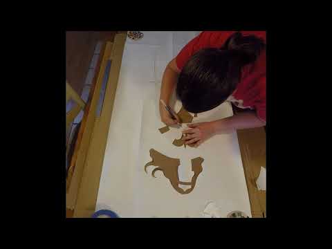 Painting Wonder Woman on an Acoustic Panel