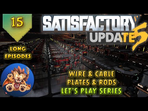 Satisfactory Update 5 - Wire & Cable - Iron Plates & Iron Rods - Let's Play (Streams) - EP15