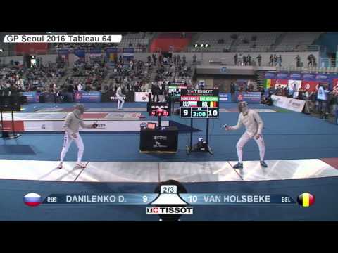 FE M S Individual Seoul GP 2016 T64 27 red DANILENKO RUS vs VAN HOLSBEKE BEL