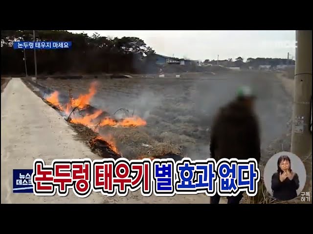 논두렁 태우면 농사에 오히려 손해