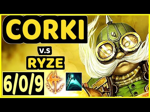 PRETTY (CORKI) vs RYZE - 6/0/9 KDA MID CHALLENGER GAMEPLAY - EUW