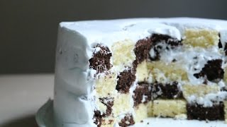체크케이크 만들기,케이크믹스,초코케익,노오븐케이크,전자레인지케이크(How To Make CheckerBoard Cake,チェック柄ケーキの作り方)백설 케이크 믹스