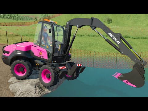 COLORED MECALAC EXCAVATOR DEATH RUN | Farming Simulator 22