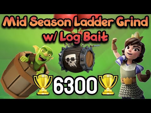 Destroying Mid Ladder Menaces with Level 13 Log Bait - 6300 Trophies with 3 Max Cards!